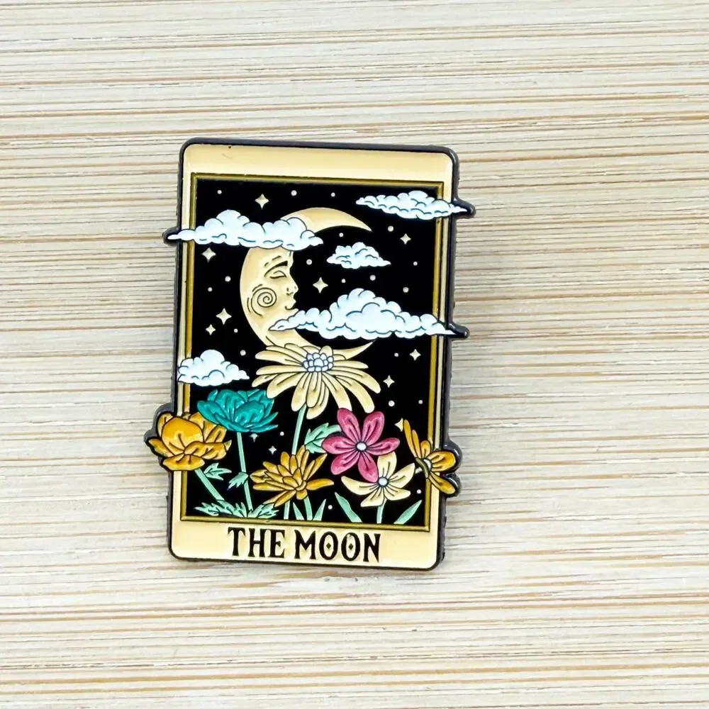 The Moon Tarot Enamel Pin